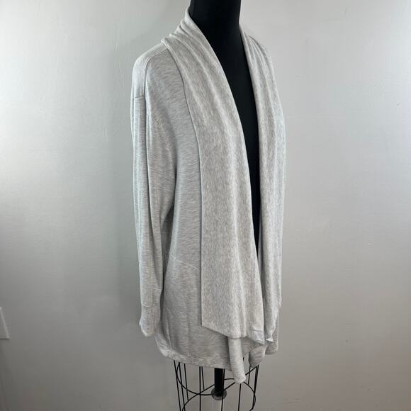ATHLETA Pranayama Gray Restore Wrap Cardigan Sweater Stretch Drop Shoulder Sz 1X - Picture 4 of 8